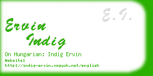 ervin indig business card